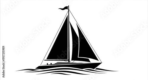 Elegant sailboat gracefully navigating the ocean waves under a clear sky.