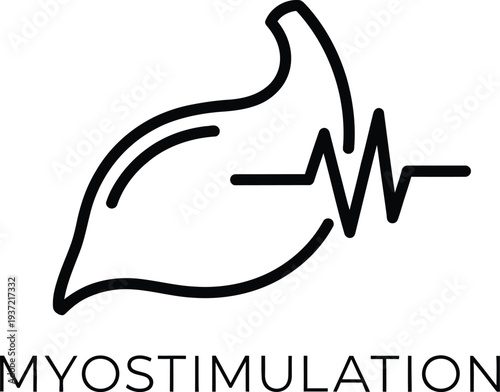 Myostimulation logo with leaf and ecg line