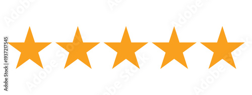 abstract orange five star rating review icon vector illustration.