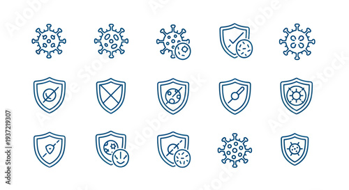 Coronavirus protection icons