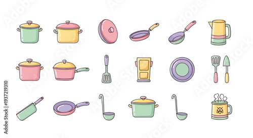 Cooking utensils and kitchenware collection