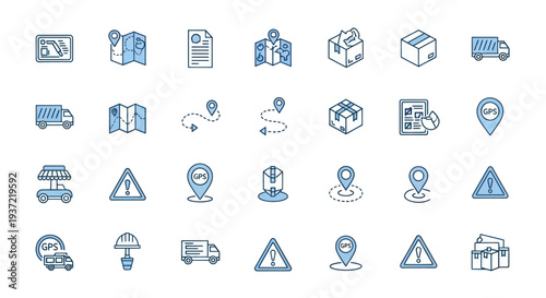 Delivery icons and symbols set