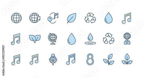 Eco friendly icons global and environmental