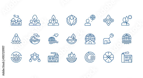 Eco friendly icons environment and sustainability