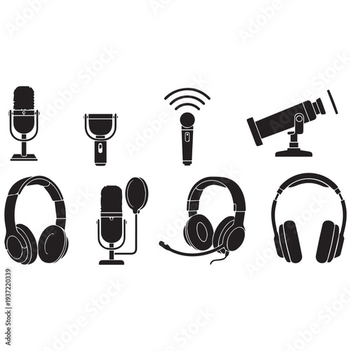 Professional podcasters recording an episode in studio