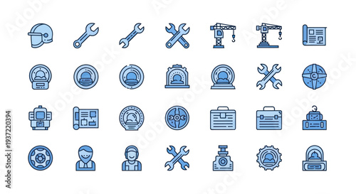 Engineering and construction icons set