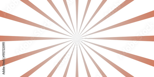 Vibrant radial burst background with warm terracotta and white gradient stripes emanating from a central point for energetic design and graphic elements