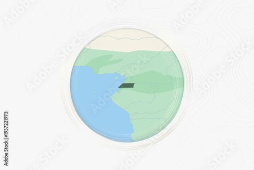 Stylized Map of Equatorial Guinea with Neighboring Areas.