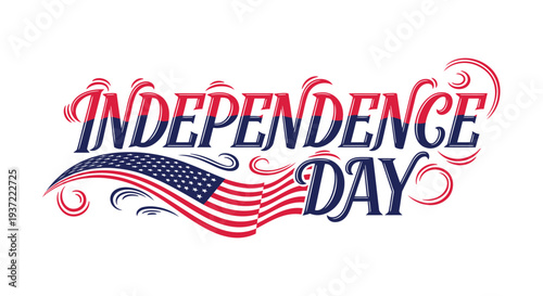 Independence Day vector illustration with American flag