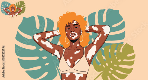 Vector illustration of woman applying sunscreen