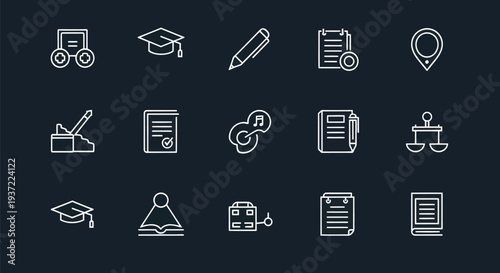 Icon set education law and technology