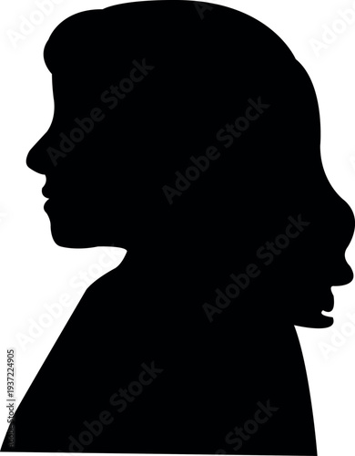 a woman head silhouette vector