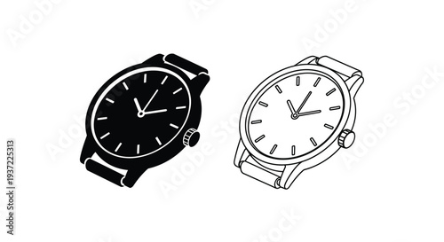 Minimalist wristwatches set design Vector