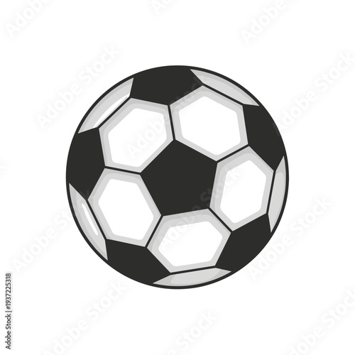 Classic black and white soccer ball illustration on a plain background  