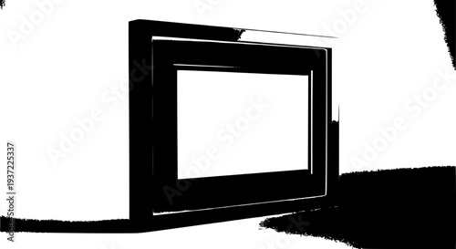 Television screen with blank display and modern design featuring monitor, sleek, minimalist with electronic and device