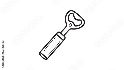 Bottle Opener Icon Line Vector Minimalist Beer Opener Tool Symbol
