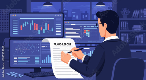 Businessman Analyzing Trade Report.