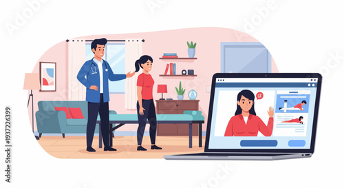 Family Watching Online Video.