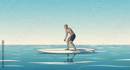 Woman Surfing on a Surfboard in Ocean Water.