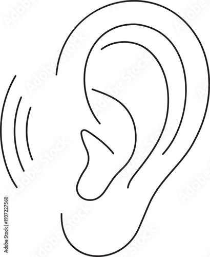 Hearing and listening concept with human ear