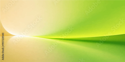 An abstract green background design featuring bright colorful waves and light motion curves creates a vibrant nature-inspired vector illustration backdrop with smooth lines and artful texture