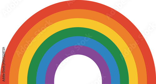 A vibrant rainbow graphic displayed on a clean white background from a straightforward viewpoint as a colorful illustration