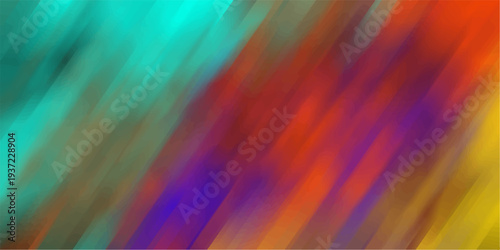 Vibrant Diagonal Abstract Brush Strokes Background with Teal Red Purple Yellow Hues Dynamic Motion texture