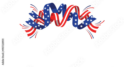 American flag ribbon vector