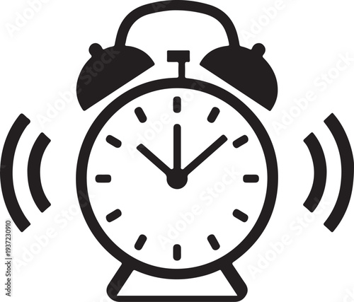 black and white alarm clocks with different styles and designs Vector