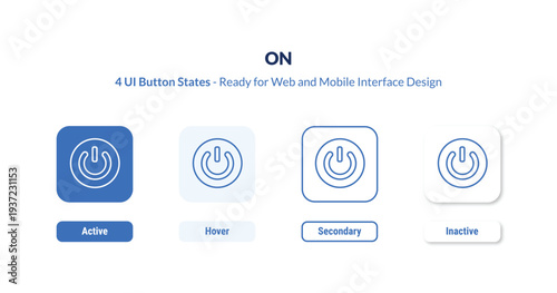 on 4-state UI button. Outline icon kit from marketing collection. Thin linear on, business, collection editable vector. Minimal on sign for web and mobile interface