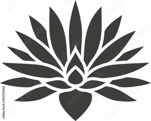 Stylized flower black logo. Floral beauty symbol