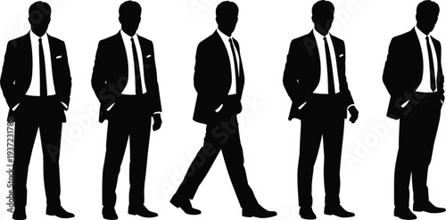 Businessman, Suit, Silhouette, Business, Professional, Corporate, Man, Walking, Standing, Formal, Office, Leader, Entrepreneur, Fashion, Black, Isolated, Illustration, Set, Style, Executive