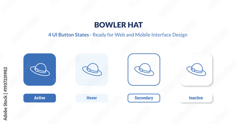 Fotografi bowler hat 4-state UI button