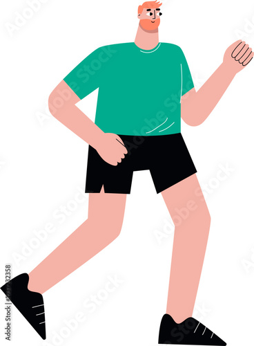 Jogging guy. Active lifestyle. Healthy cardio exercise