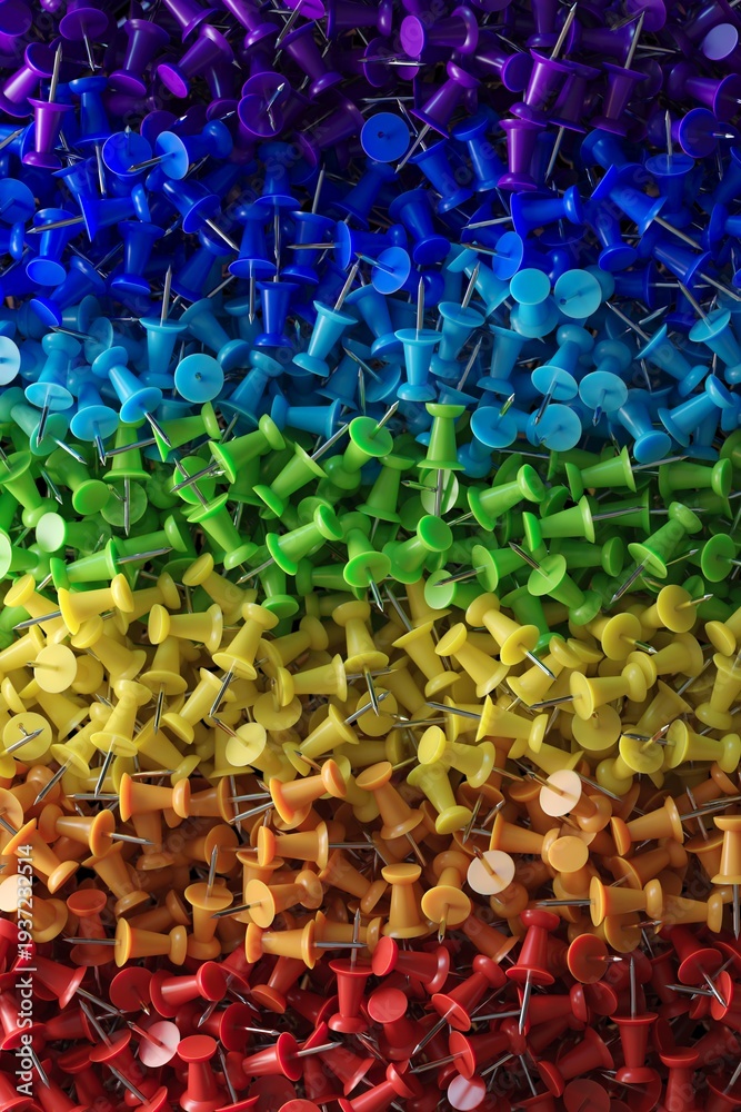 Fototapeta premium several assorted colors of plastic push pins