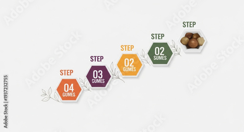 Colorful Step-by-Step Process Diagram Illustration.