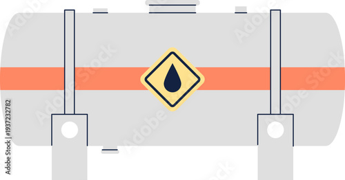 Oil tank color icon. Metal petrol flammable container