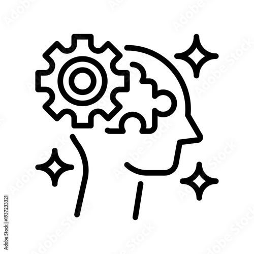 Problem Solver Line Icon, Outline Symbol for Issue Resolution, Strategic Thinking, Analytical Task, Challenge Overcoming, and Logical Solution. Vector Sign Icon.