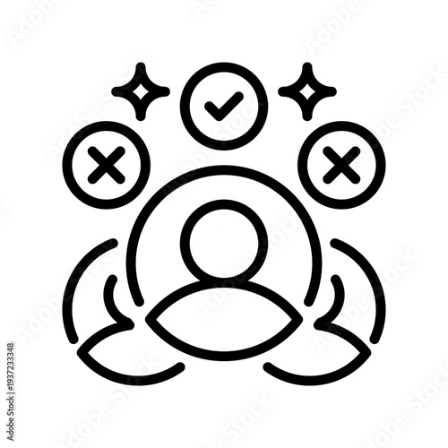 Job Candidate Line Icon, Outline Symbol for Employment Application, Resume Submission, Career Opportunity, Interview Preparation, and Talent Selection. Vector Sign Icon.