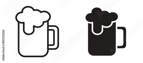 Beer mug icon vector design template and illustration EPS10.