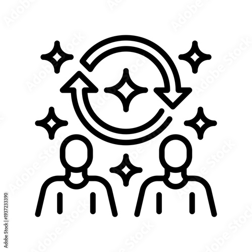 Conflict Resolution Line Icon, Outline Symbol for Dispute Settlement, Negotiation Process, Problem Mediation, Agreement Reaching, and Peace Restoring. Vector Sign Icon.