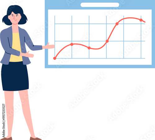 Project management chart. Professional efficiency statistics graph