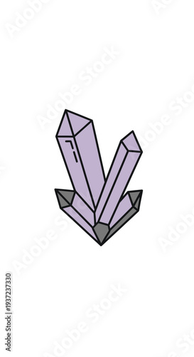 Abstract Amethyst Cluster Illustration: A Stylish Geometric Design for Digital Art Projects
