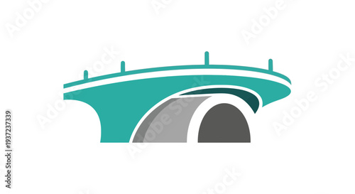 Abstract Bridge Artwork Depicting Connectivity and Modern Architectural Design