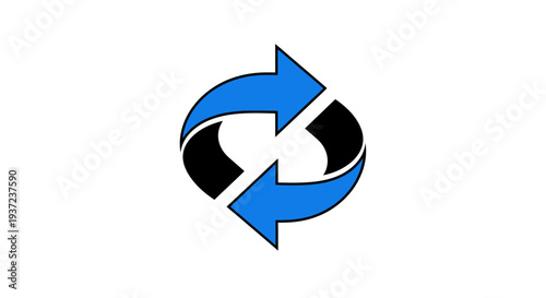Abstract Cyclic Motion Symbol Representing Digital Processes and Data Management Operations