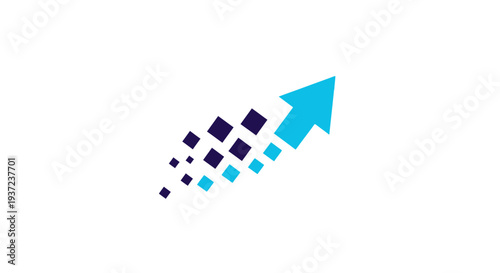 Abstract Digital Arrow Icon Design Showcasing Growth, Progress and Technological Advancement