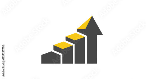 Abstract Business Growth Symbol With Ascending Arrow, Representing Success and Advancement