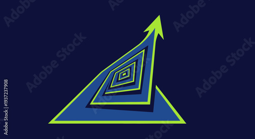 Abstract Geometric Arrow Ascending Toward Success And Strategic Growth Vision