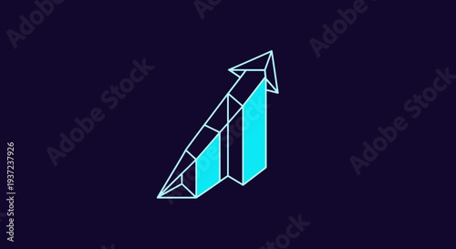 Abstract Geometric Arrow Ascending: Visual Representation of Growth, Progress, and Success