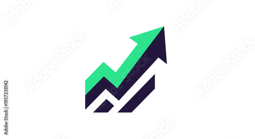 Abstract Geometric Arrow Indicating Growth, Progress and Positive Financial Trends Visual